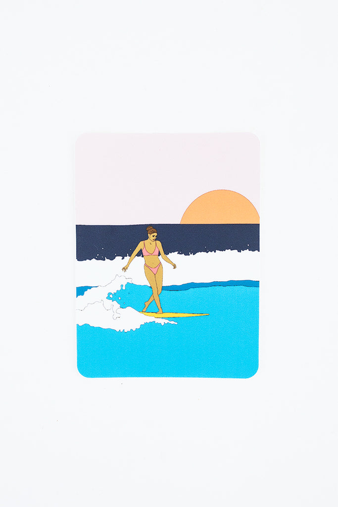 Wings Hawaii cross step surfer girl sticker