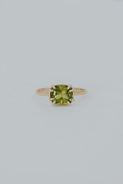 Double Prong Peridot Ring