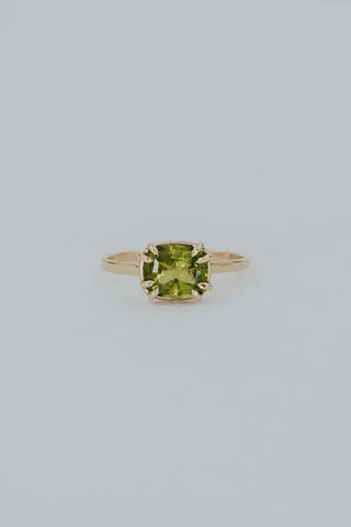 Double Prong Peridot Ring