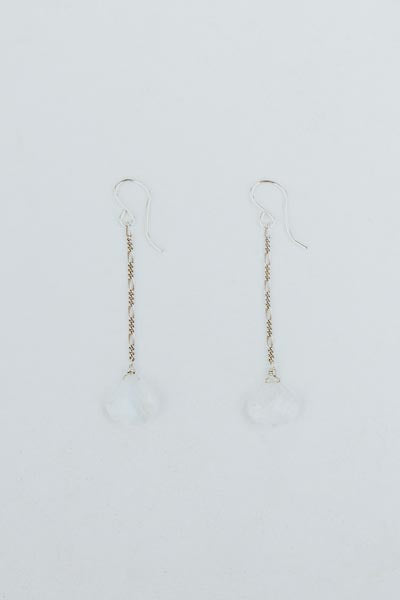 Drop Chain Earrings - Moonstone