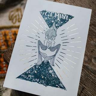 Wings Hawaii zodiac letterpress prints - Gemini
