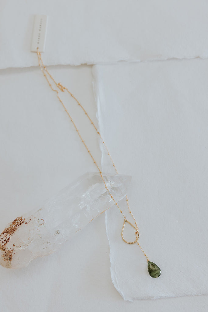 Lariat Necklace - Green Sapphire