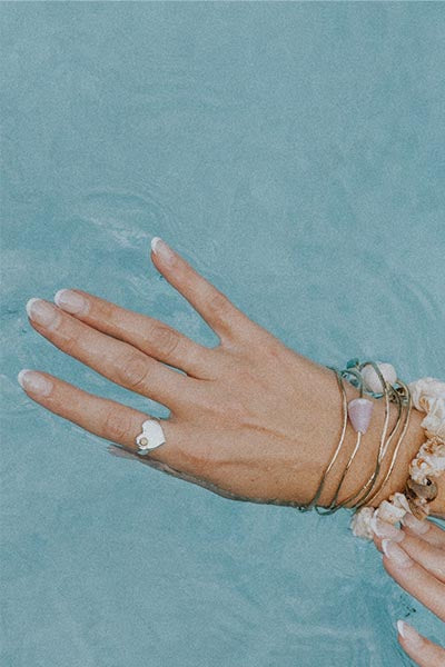 Diamond Heart Ring - SS + 14k