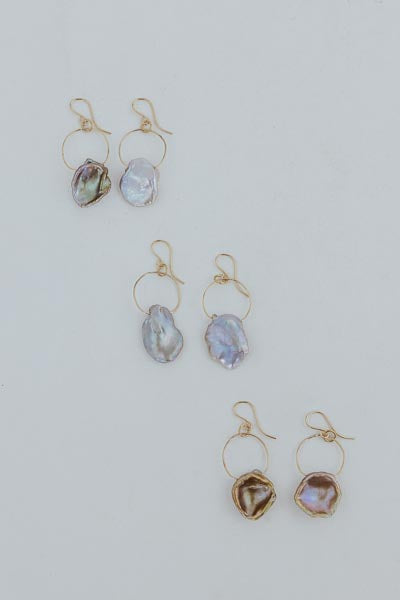 Baroque Coin Pearl Earrings