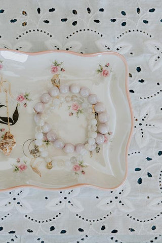 Stretchy Beaded Bracelet Large - Kunzite