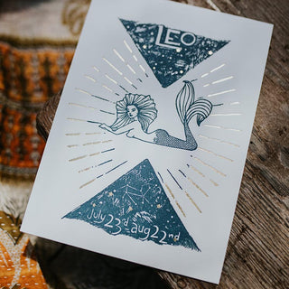 Wings Hawaii zodiac letterpress prints - Leo