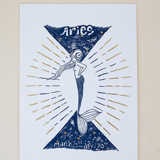 Wings Hawaii zodiac letterpress prints - Aries