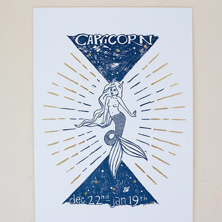 Wings Hawaii zodiac letterpress prints - Capricorn