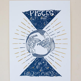 Wings Hawaii zodiac letterpress prints - Pisces