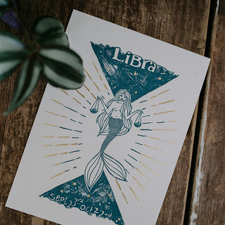 Wings Hawaii zodiac letterpress prints - Libra