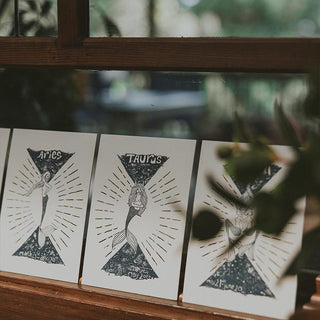 Wings Hawaii zodiac letterpress prints
