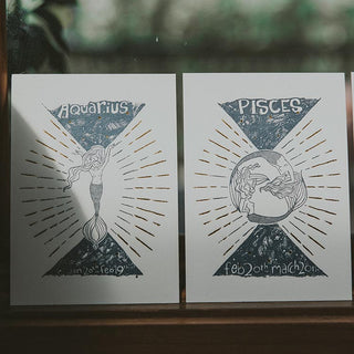 Wings Hawaii zodiac letterpress prints