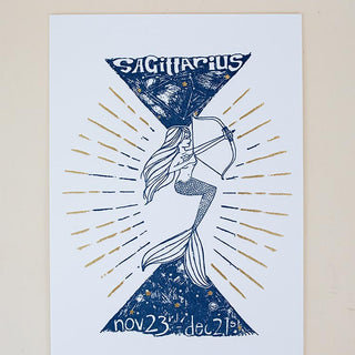 Wings Hawaii zodiac letterpress prints - sagittarius