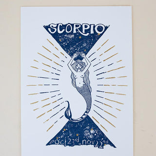 Wings Hawaii zodiac letterpress prints - scorpio