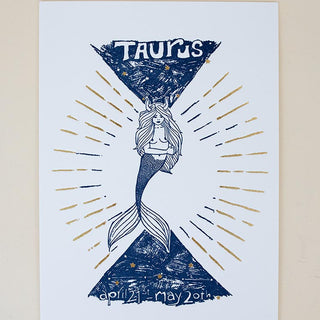 Wings Hawaii zodiac letterpress prints - taurus