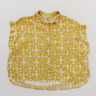 Quilted Ulu Boxy Button-up - Marigold
