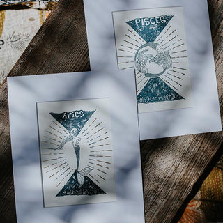 Wings Hawaii zodiac letterpress prints