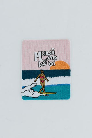 wings hawaii maui no ka oi surfer girl patch