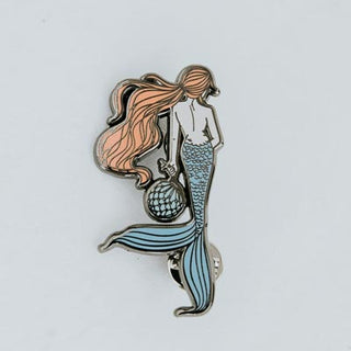 wings hawaii glass float mermaid enamel pin