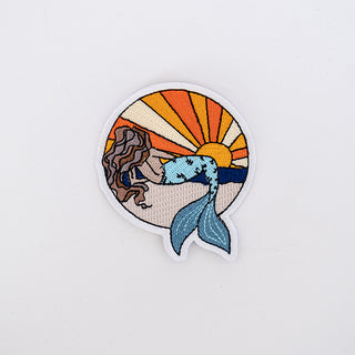 Wings Hawii sunset mermaid embroidered patch