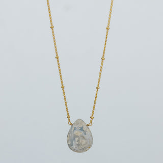 Large Single Stone Necklace - Opal