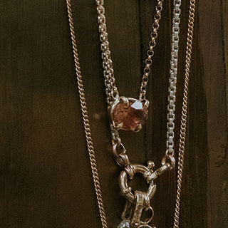 Oval Sunstone Necklace - 14k