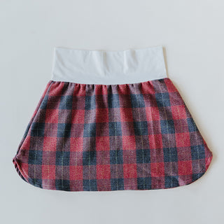 Plaid Flannel Mini Skirt - Red & Grey