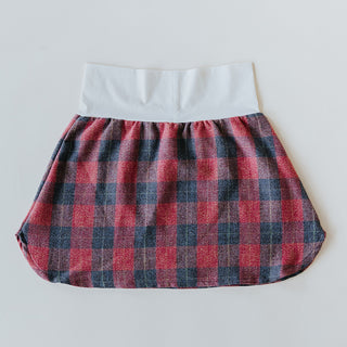 Plaid Flannel Mini Skirt - Red & Grey