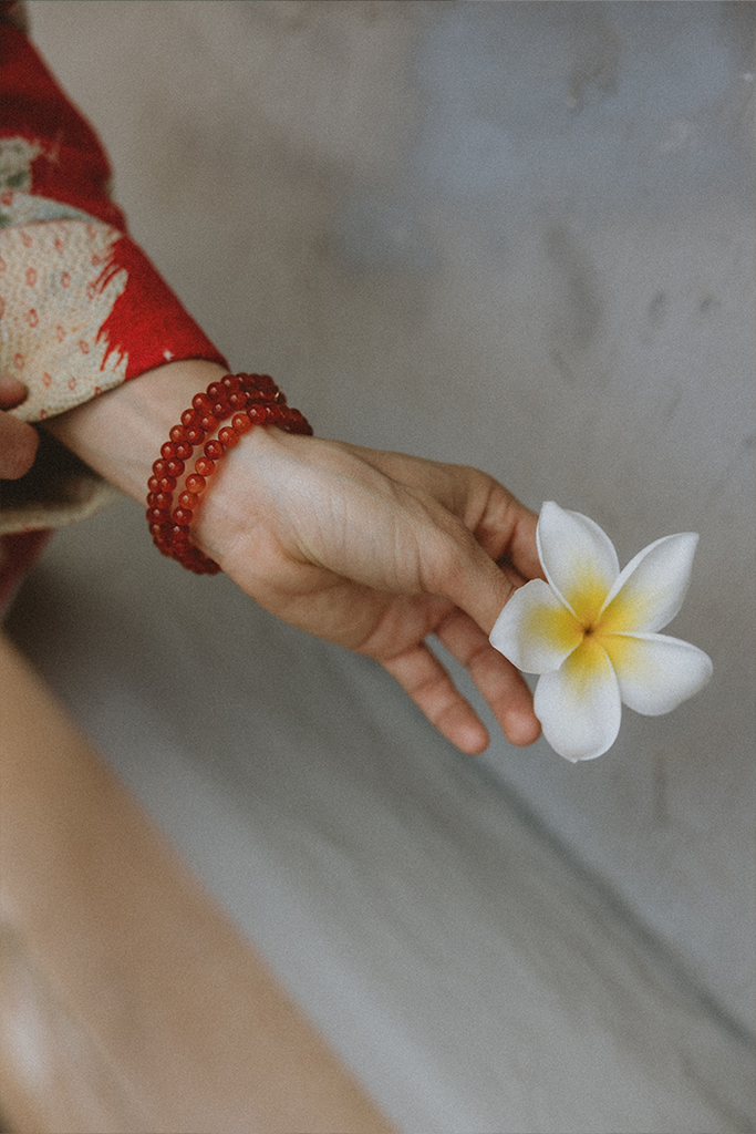 Stretchy Beaded Bracelet - Carnelian