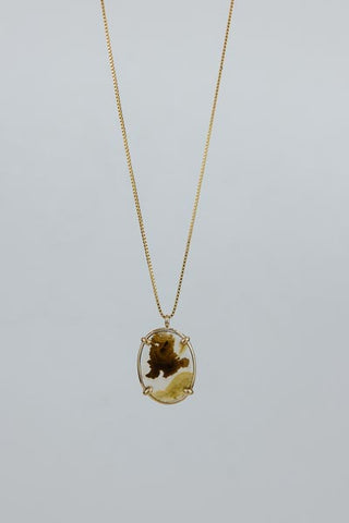 Crystal Ball Necklace - Dendritic Agate | Gold Filled