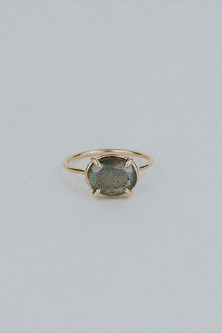 Prong Set Gemstone Ring - Labradorite | 14k