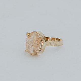 Wide Set Gemstone Ring - Sunstone