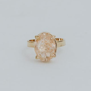 Wide Set Gemstone Ring - Sunstone