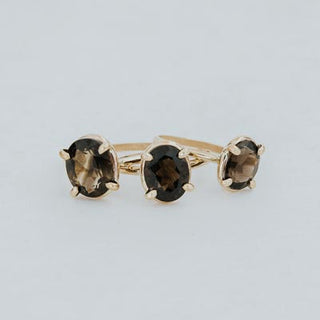 three wings hawaii smoky quartz rings in gold fill