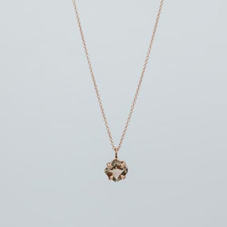 Prong Set Necklace - Pink Sunstone 14K RG