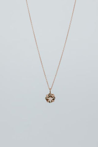 Prong Set Necklace - Pink Sunstone 14K RG