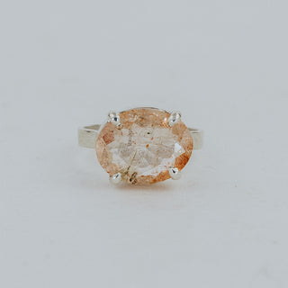 Wide Prong Set Gemstone Ring - Sunstone | Sterling Silver