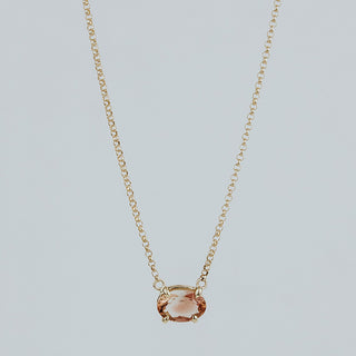 Oval Sunstone Necklace - 14k