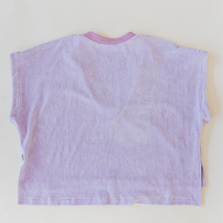 Boxy V-Neck Tee - Lavender Terrycloth