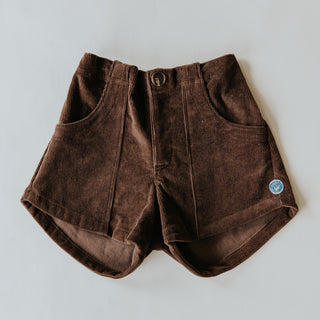 Retro Pocket Shorts - Brown Corduroy
