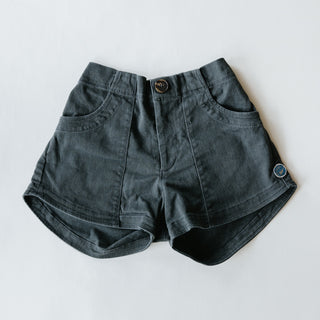 Retro Pocket Shorts - Charcoal Twill