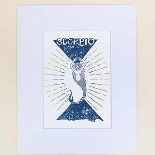 Wings Hawaii zodiac letterpress prints - scorpio matted