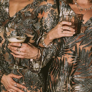 Bell Sleeve Mini Dress - Sheer Palms