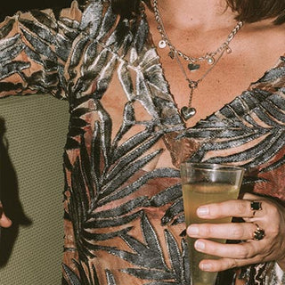 Bell Sleeve Mini Dress - Sheer Palms