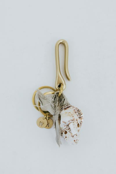 Fishermans Hook, Shell & Silk Keychain