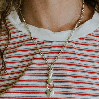 Model wearing Wings Hawaii Stolen Heart Necklace