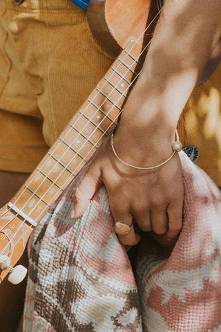 Ti Leaf Bangle - South Seas Pearl