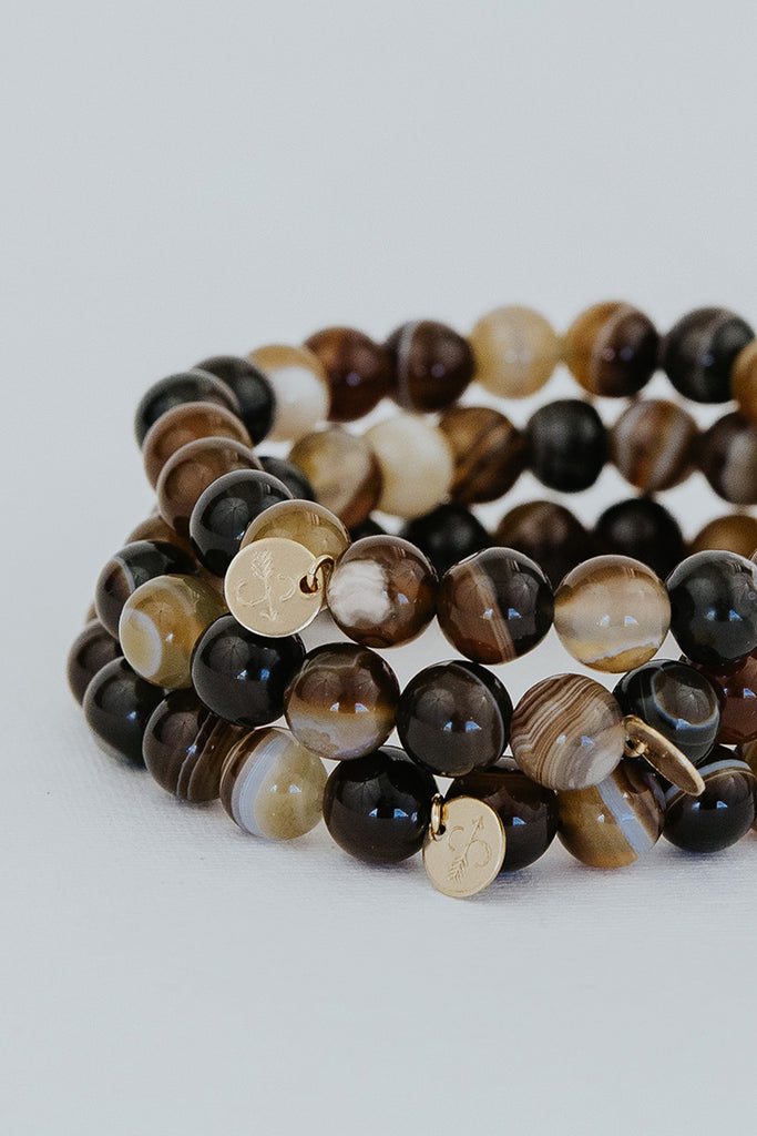 Stretchy Beaded Bracelet - Agate