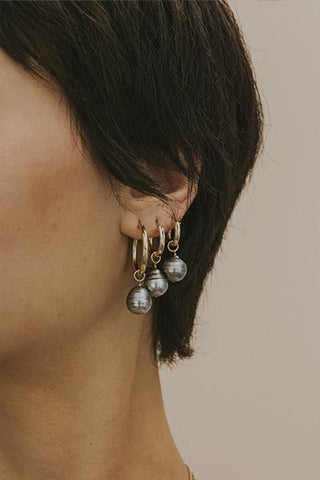 Charm Hoops - Baroque Tahitian Pearl