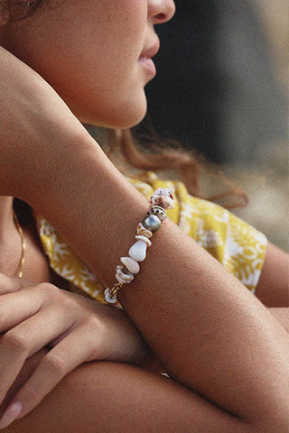 Shell Pile Bracelet - Tahitian Pearl